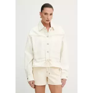 BOSS Orange geacă jeans culoarea bej, de tranziție, 50534239 imagine