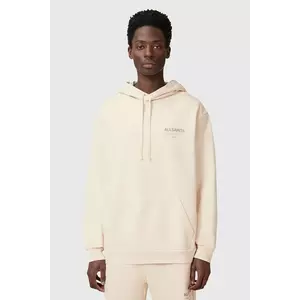 AllSaints hanorac de bumbac UNDERGROUND culoarea verde, cu glugă, cu imprimeu, M034NB imagine