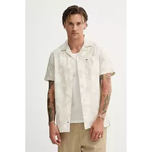 Tommy Jeans cămașă din bumbac bărbați, culoarea verde, regular, DM0DM21351 imagine