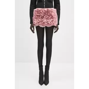 AMBUSH fustă din amestec de lână Rose Skirt culoarea roz, mini, drept, 12115389 imagine