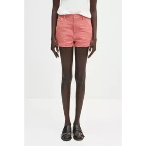 AMBUSH pantaloni scurți jeans Canvas Short Pants culoarea roz, uni, high waist, 12115383 imagine