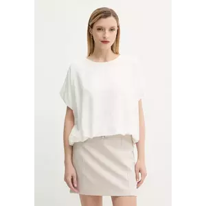 Answear Lab bluza din in culoarea alb, neted imagine