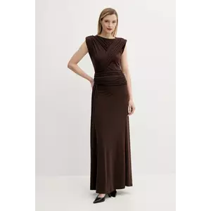 Answear Lab rochie culoarea maro, maxi, dreaptă imagine