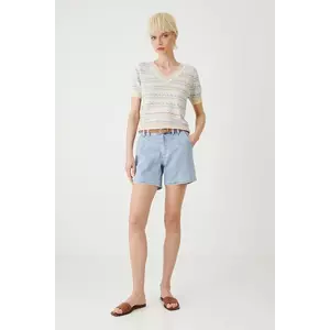 Medicine pantaloni scurti jeans neted, high waist imagine