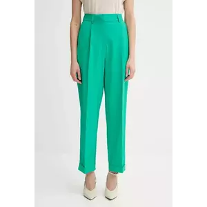 Morgan pantaloni culoarea verde, fason chinos, high waist, PAKOY imagine