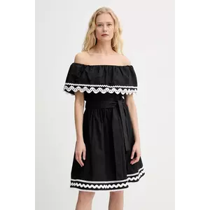 Morgan rochie din bumbac culoarea negru, mini, evazați, RCAPRI imagine