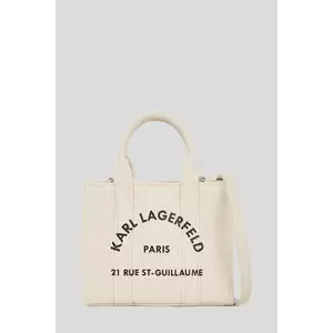 Karl Lagerfeld geantă de bumbac culoarea bej, A3W50118 imagine