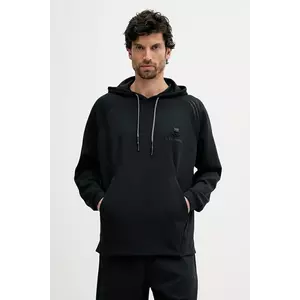 PLEIN SPORT bluză culoarea negru, cu glugă, cu imprimeu, SAEC MJB3582 STE003N imagine