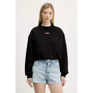 Tommy Jeans hanorac de bumbac culoarea negru, cu imprimeu, DW0DW20947 imagine