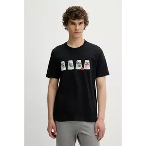 PS Paul Smith tricou din bumbac culoarea bleumarin, cu imprimeu, M2R-011R-TP5257 imagine