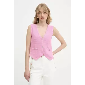 Morgan vestă din bumbac culoarea roz, călduros, MGILET imagine