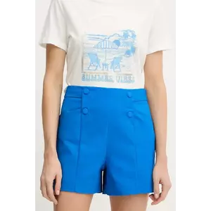 Morgan pantaloni scurți uni, high waist, SHEON imagine