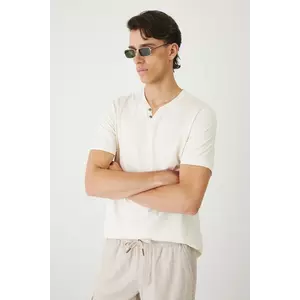 Medicine tricou din bumbac culoarea bej, neted imagine