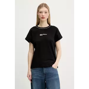 Karl Lagerfeld Jeans tricou din bumbac culoarea negru, A3W17098 imagine