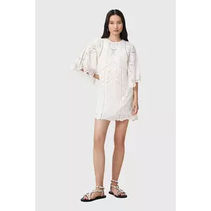 AllSaints rochie din bumbac LUCI culoarea alb, mini, drept, W138DC imagine