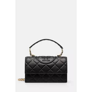 Tory Burch poșetă de piele Fleming culoarea negru, 164800-001 imagine