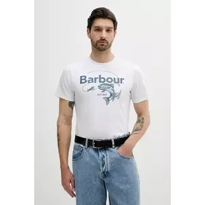 Barbour tricou din bumbac Lydd Graphic T-Shirt culoarea alb, cu imprimeu, MTS1396 imagine