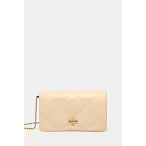 Tory Burch poșetă de piele Kira Diamond Quilt culoarea bej, 158624-700 imagine
