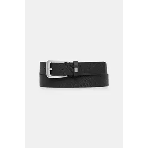 Tommy Jeans curea de piele culoarea negru, AW0AW17586 imagine