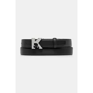 Karl Lagerfeld Jeans curea de piele culoarea negru, A3W33120 imagine
