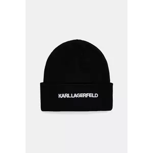 Karl Lagerfeld căciulă din amestec de lână K/ESSENTIAL culoarea negru, din tricot gros, A3M33159 imagine