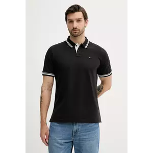 Tommy Jeans polo de bumbac culoarea negru, uni, DM0DM21846 imagine