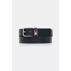 Tommy Jeans curea de piele culoarea bleumarin, AM0AM13414 imagine