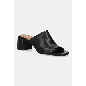 Jonak șlapi de piele BUTTERFLY culoarea negru, cu toc drept, 3600101 imagine