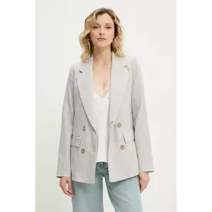 Answear Lab sacou culoarea gri, cu doua randuri de nasturi, neted imagine