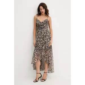 Morgan rochie culoarea maro, maxi, drept, RDOLS imagine