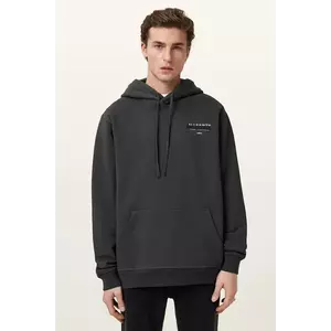 AllSaints hanorac din bumbac REDACT culoarea negru, cu glugă, cu imprimeu, M001NC imagine