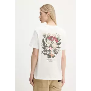 Tommy Jeans tricou din bumbac culoarea alb, DW0DW21341 imagine