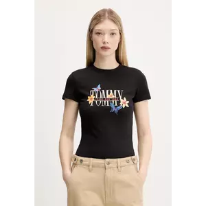 Tommy Jeans tricou din bumbac culoarea negru, DW0DW21340 imagine