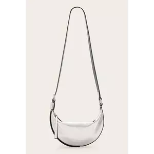 AllSaints poșetă de piele HALF culoarea argintiu, W393XC imagine
