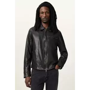 AllSaints geacă de piele MILLER culoarea negru, de tranziție, M009LA imagine