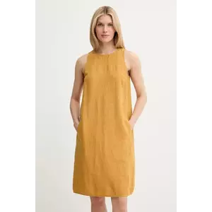 Marc O'Polo rochie din in culoarea galben, mini, drept, 516011221237 imagine