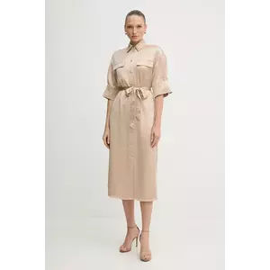 Marc Aurel rochie culoarea bej, midi, drept, 6553-2000-93424 imagine