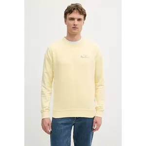 Pepe Jeans hanorac din bumbac culoarea galben, cu imprimeu, PM582918 imagine