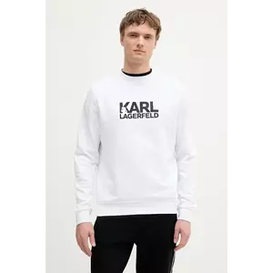 Karl Lagerfeld hanorac din bumbac culoarea alb, cu imprimeu, 553917.705091 imagine
