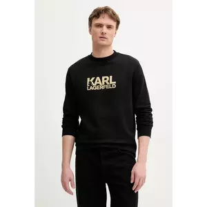 Karl Lagerfeld hanorac din bumbac culoarea negru, cu imprimeu, 553917.705091 imagine
