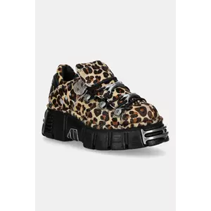 New Rock sneakers din piele intoarsă culoarea bej, M-120N-C71 imagine