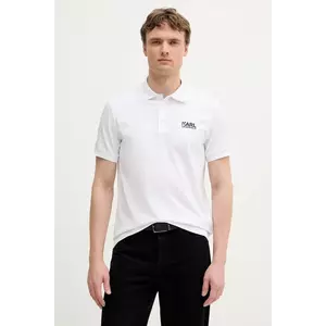 Karl Lagerfeld tricou polo culoarea alb, cu imprimeu, 553235.745088 imagine
