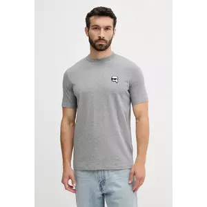 Karl Lagerfeld tricou din bumbac culoarea gri, uni, 553224.755710 imagine