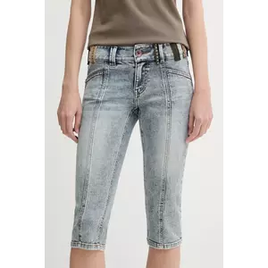 Miss Sixty pantaloni scurți jeans uni, high waist, 6S2JJ1250T imagine