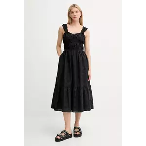 Levi's rochie din bumbac AMAYA TIERED MAXI DRESS culoarea negru, midi, evazați, 001TB imagine