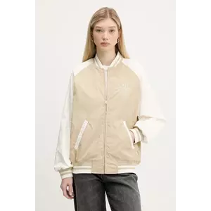 Tommy Jeans geacă bomber culoarea bej, de tranzitie, DW0DW21432 imagine
