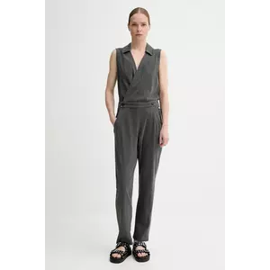 G-Star salopetă din bumbac culoarea gri, cu decolteu in v, D26093-C756 imagine