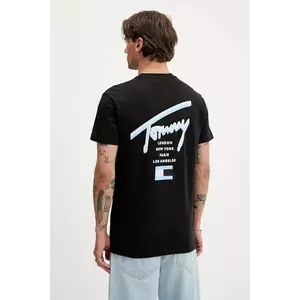 Tommy Jeans tricou din bumbac culoarea negru, cu imprimeu, DM0DM21934 imagine