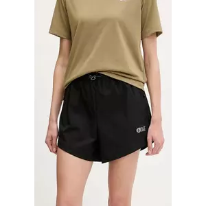 Picture pantaloni scurți outdoor Oslon culoarea negru, uni, high waist, WSH0102 imagine
