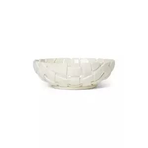 ferm LIVING bol decorativ Plait culoarea alb imagine